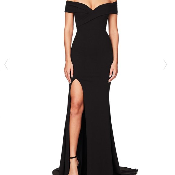 Nookie Dresses & Skirts - Nookie Off Shoulder Black Gown